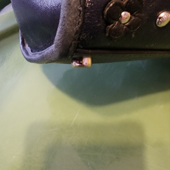 Coach Crosby w/ floral rivets Satchel Black/dk Gray GUC - Picture 15 of 16